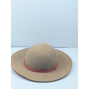 Prana‎ Edie Hat Women's One Size Camel Wool Blend Floppy Wide Brim Braided Band